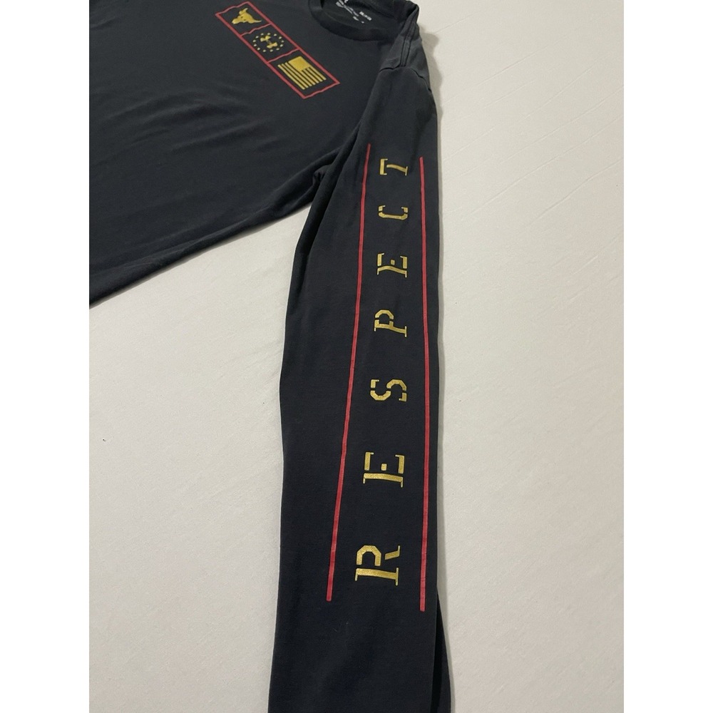 Under Armour Project Rock‎ Freedom Long Sleeve Respect Shirt Mens Small Heatgear - Picture 7 of 8
